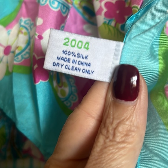 LILLY PULITZER SILK MULTICOLOR SCARF - Picture 10 of 11